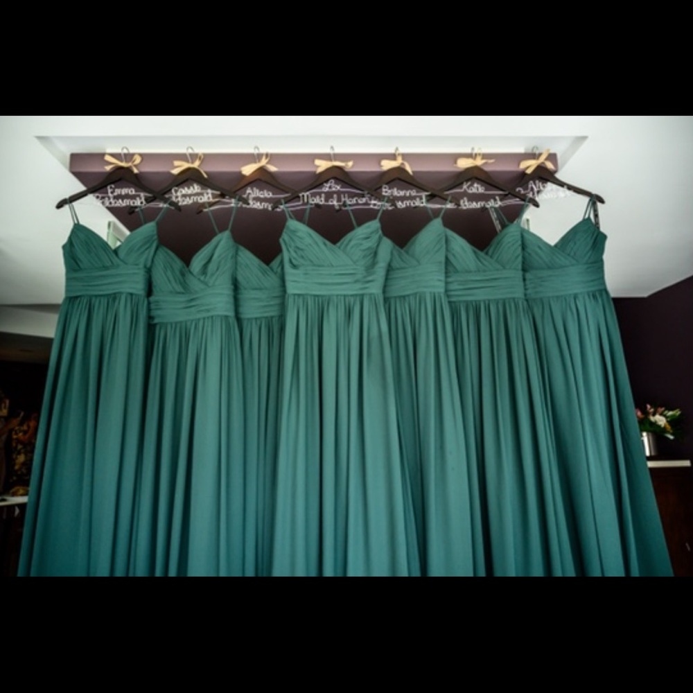Evergreen chiffon bridesmaid dress